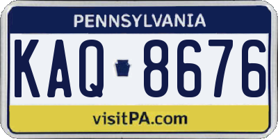 PA license plate KAQ8676