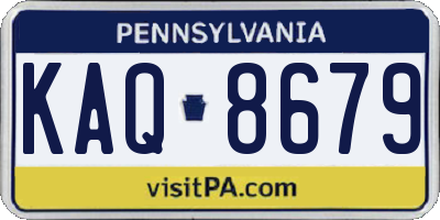 PA license plate KAQ8679