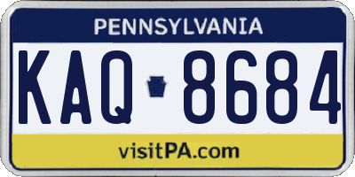 PA license plate KAQ8684