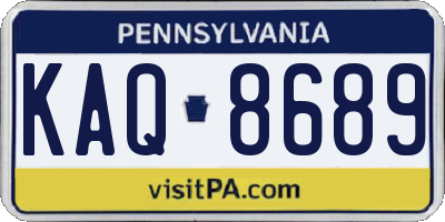 PA license plate KAQ8689