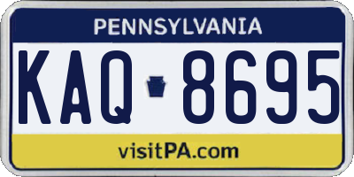 PA license plate KAQ8695