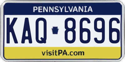 PA license plate KAQ8696