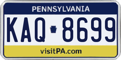 PA license plate KAQ8699