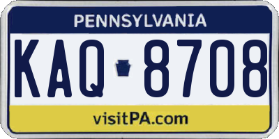 PA license plate KAQ8708