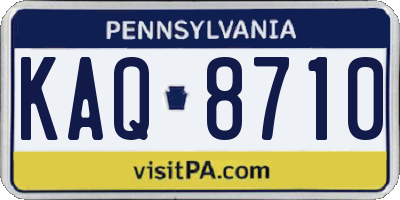 PA license plate KAQ8710