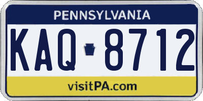 PA license plate KAQ8712