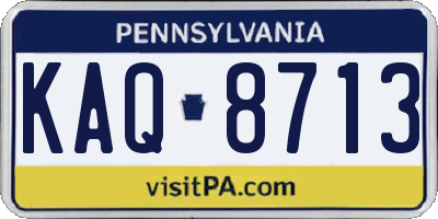 PA license plate KAQ8713