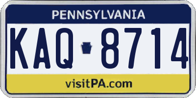 PA license plate KAQ8714