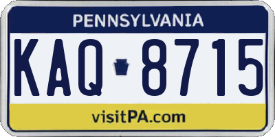PA license plate KAQ8715