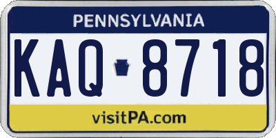 PA license plate KAQ8718
