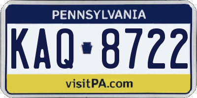 PA license plate KAQ8722