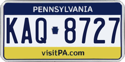 PA license plate KAQ8727