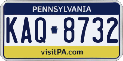 PA license plate KAQ8732
