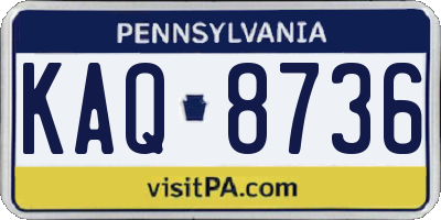 PA license plate KAQ8736