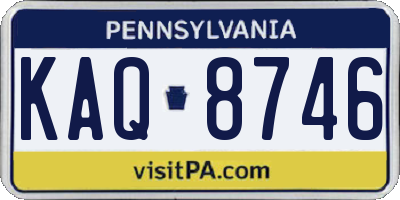 PA license plate KAQ8746