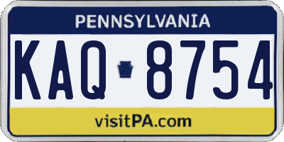 PA license plate KAQ8754