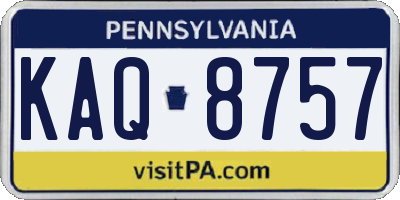 PA license plate KAQ8757