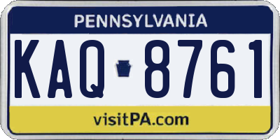PA license plate KAQ8761