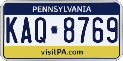 PA license plate KAQ8769