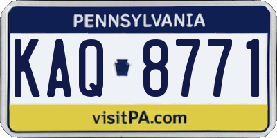 PA license plate KAQ8771