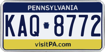 PA license plate KAQ8772