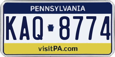 PA license plate KAQ8774