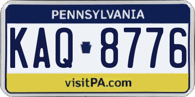PA license plate KAQ8776