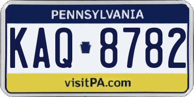 PA license plate KAQ8782