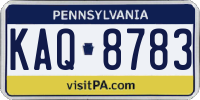 PA license plate KAQ8783