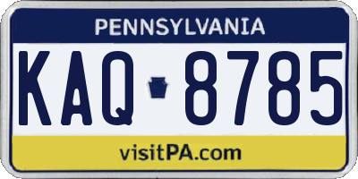 PA license plate KAQ8785