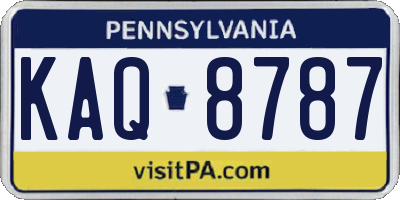 PA license plate KAQ8787