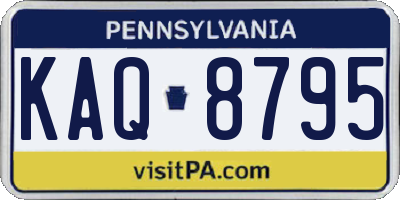 PA license plate KAQ8795