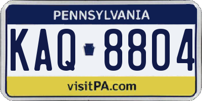 PA license plate KAQ8804