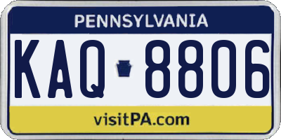PA license plate KAQ8806