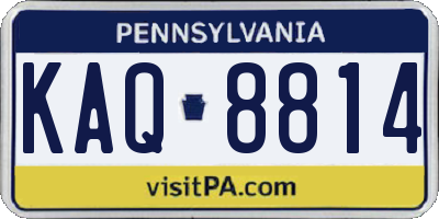 PA license plate KAQ8814