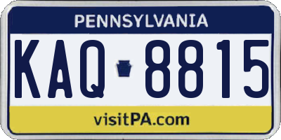 PA license plate KAQ8815