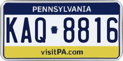 PA license plate KAQ8816