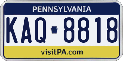 PA license plate KAQ8818