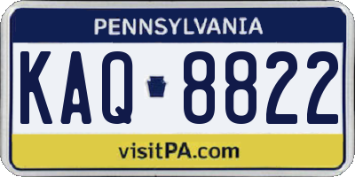 PA license plate KAQ8822