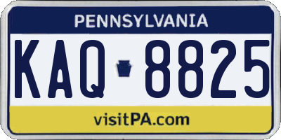 PA license plate KAQ8825