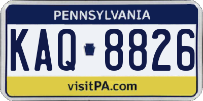 PA license plate KAQ8826