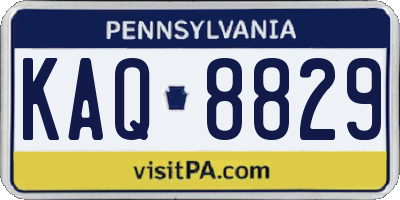 PA license plate KAQ8829