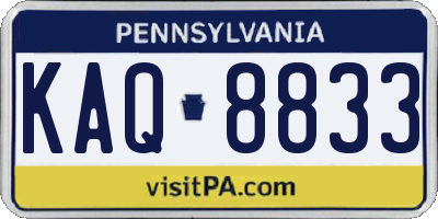 PA license plate KAQ8833