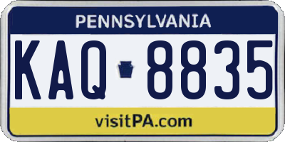 PA license plate KAQ8835
