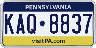 PA license plate KAQ8837