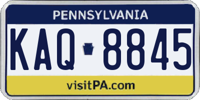 PA license plate KAQ8845