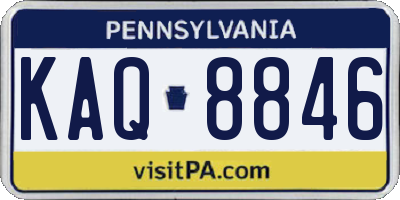 PA license plate KAQ8846