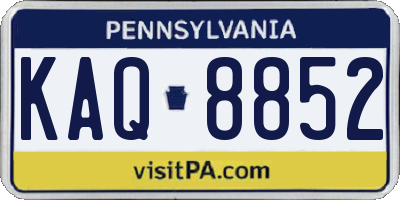 PA license plate KAQ8852