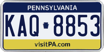 PA license plate KAQ8853