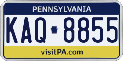 PA license plate KAQ8855